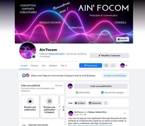 Page Facebook AIN'FOCOM